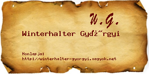 Winterhalter Györgyi névjegykártya
